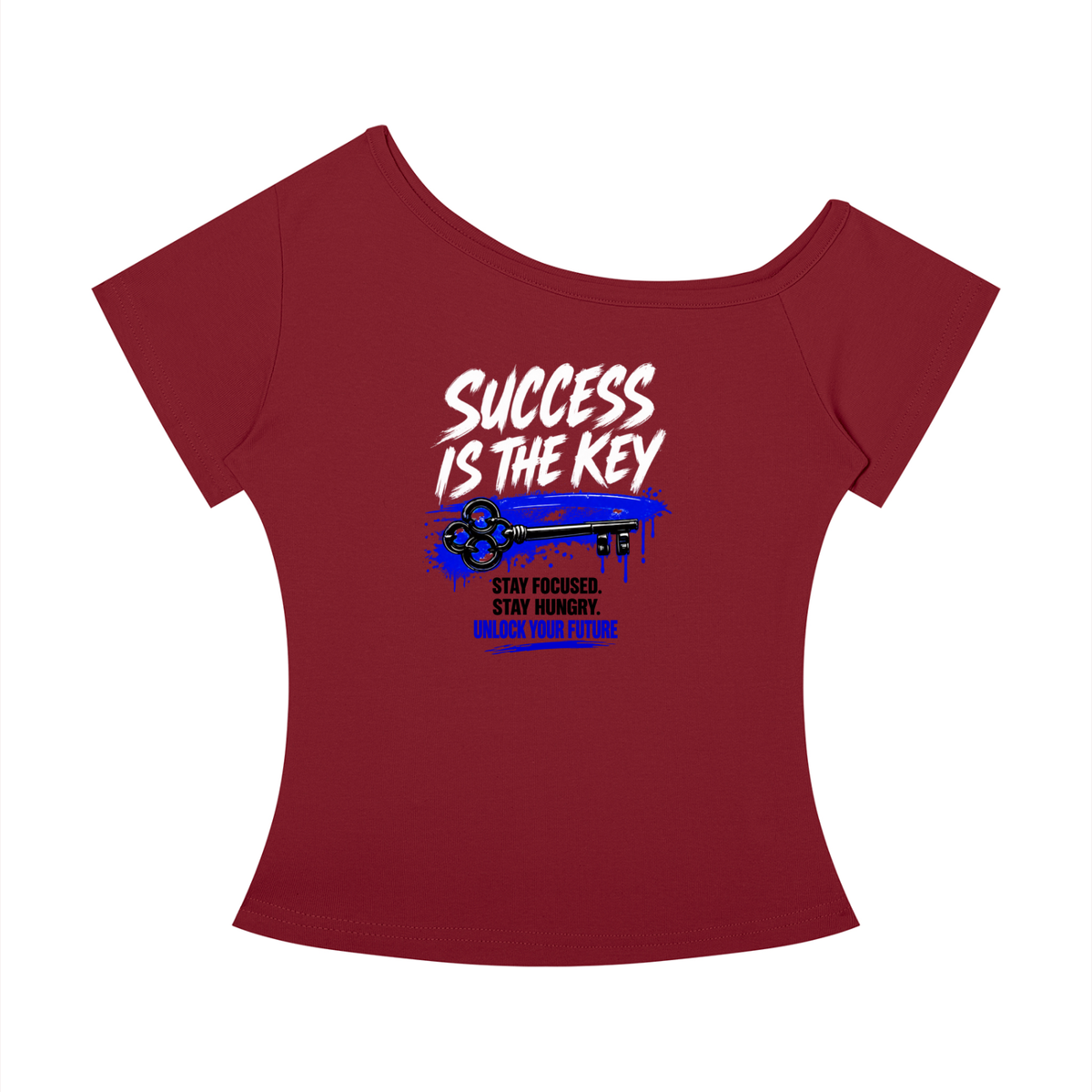 Success Is the Key Women’s Off-the-Shoulder T-Shirt