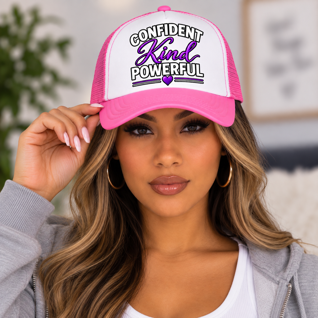 Confident Kind Powerful Foam Trucker Hat