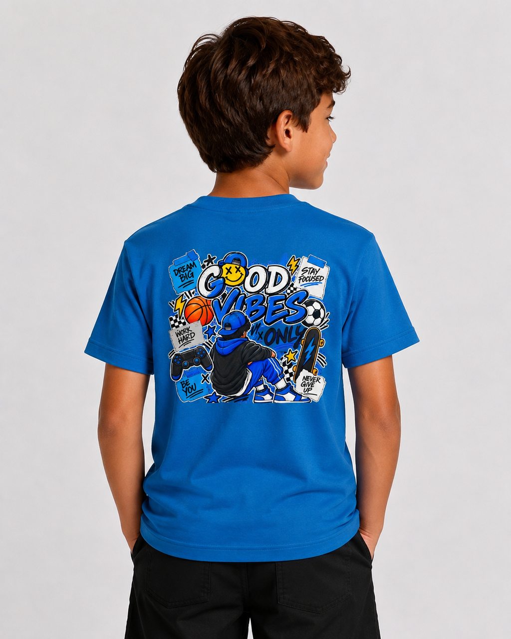 Boys Good Vibes Heavy Cotton Kids T-Shirt